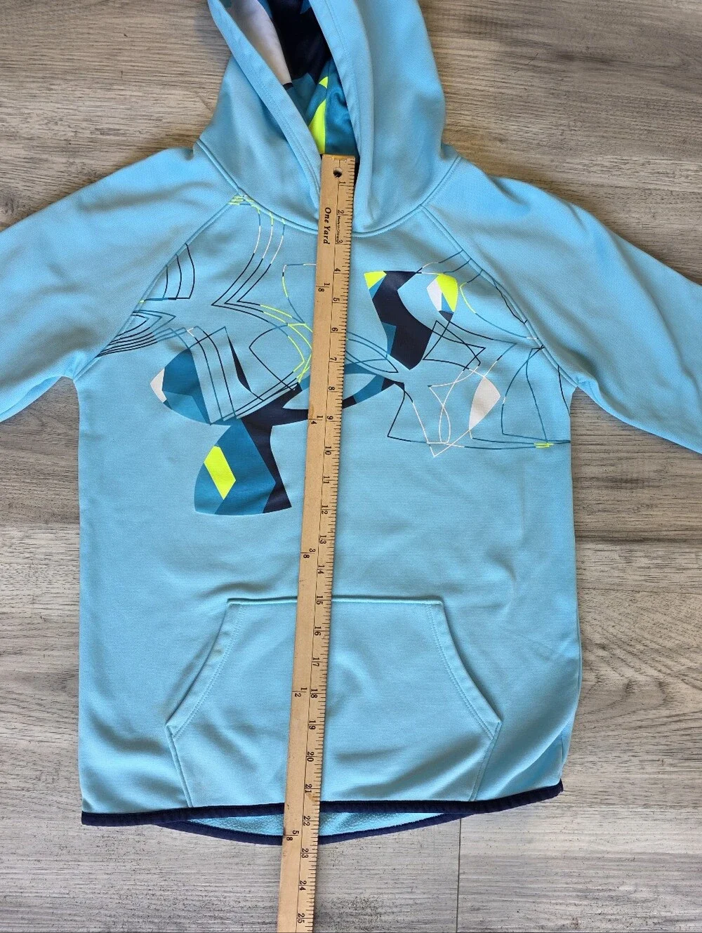 Under Armour Youth Large Aqua ColdGear Graphic Hoodie